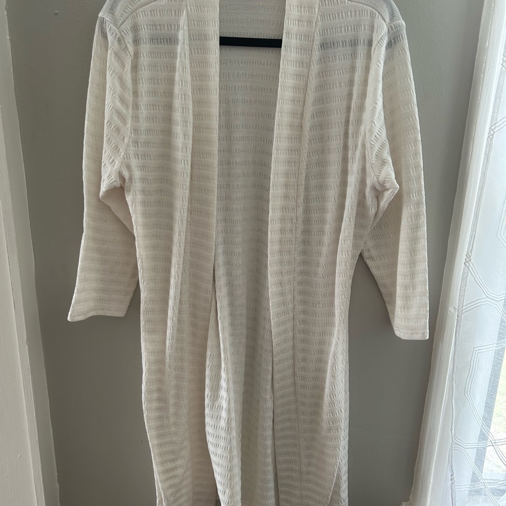 Tint & Shadow Open Front Knit Textured Cardigan Sz L